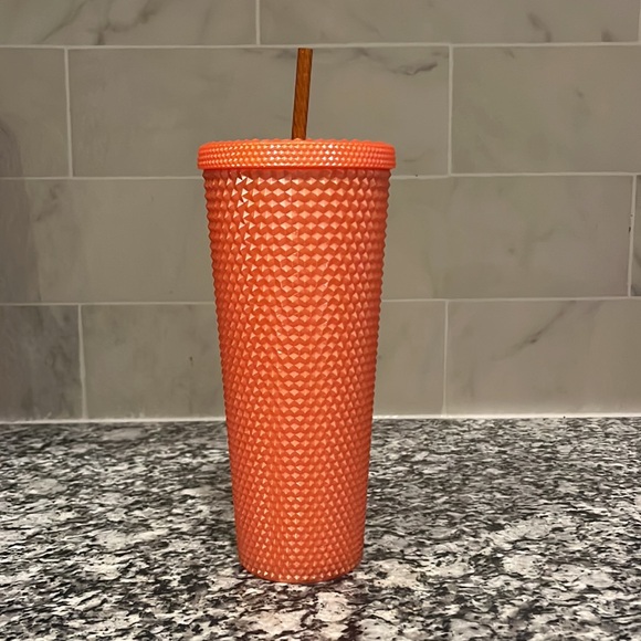 NWT Starbucks Studded Tumbler Cold Cup Orange 24 oz - Picture 5 of 9